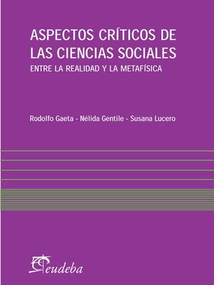 cover image of Aspectos críticos de las ciencias sociales